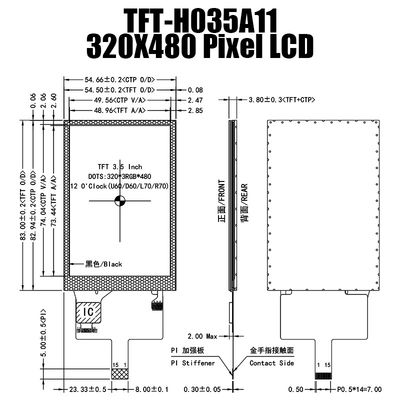 3.5 피캡 모니터 태양광 읽기 쉬운 TFT LCD 모듈과 320x480 TFT 디스플레이로 조금씩 움직이세요